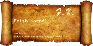 Feith Kornél névjegykártya